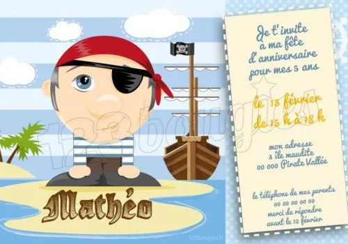 invitation anniversaire pirate