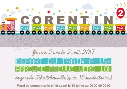 invitation anniversaire train