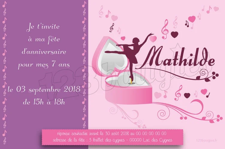 Invitation Anniversaire Fée et Papillons - 123bougies