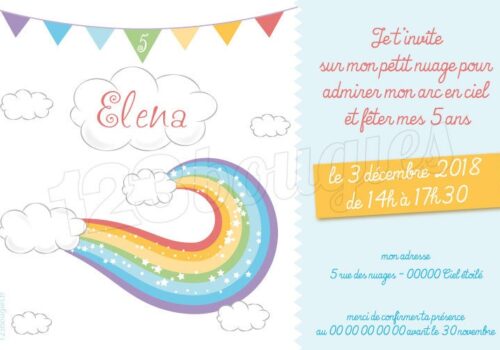 invitation anniversaire arc en ciel