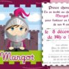 invitation anniversaire chevalier fille