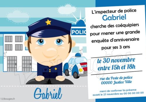 invitation anniversaire policier police