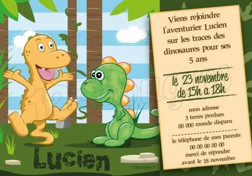 invitation anniversaire dinosaures