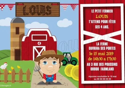 invitation anniversaire ferme