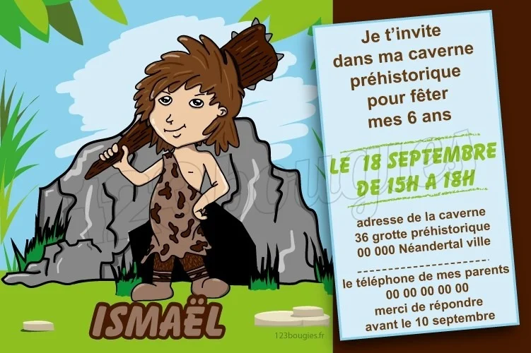 invitation anniversaire préhistorique