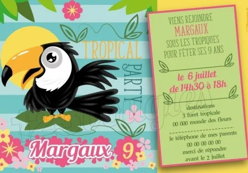 invitation anniversaire tropicale