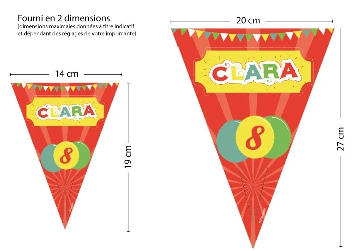 fanion anniversaire fête foraine