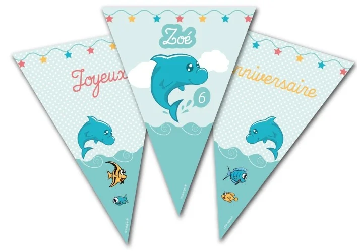 fanions anniversaire dauphin