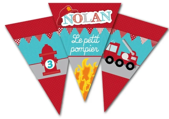 fanions anniversaire pompier