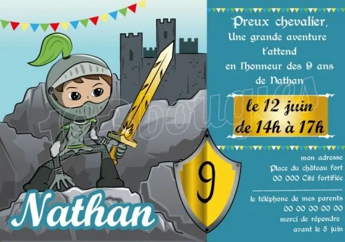 invitation anniversaire chevalier