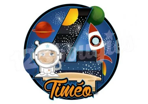 cake topper astronaute personnalisable