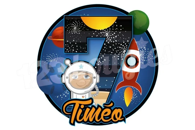 Cake topper astronaute personnalisable – Image 2