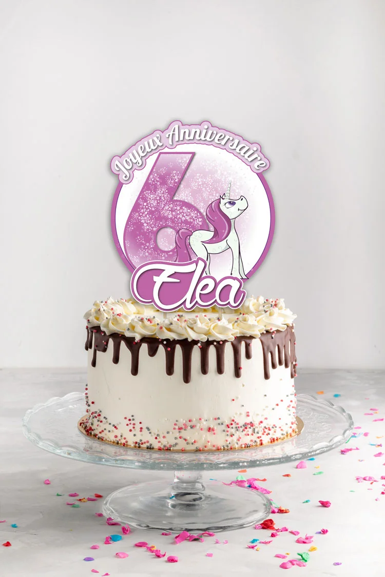 cake topper gâteau licorne