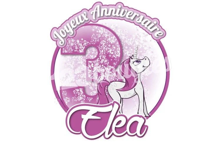 cake topper licorne personnalisé