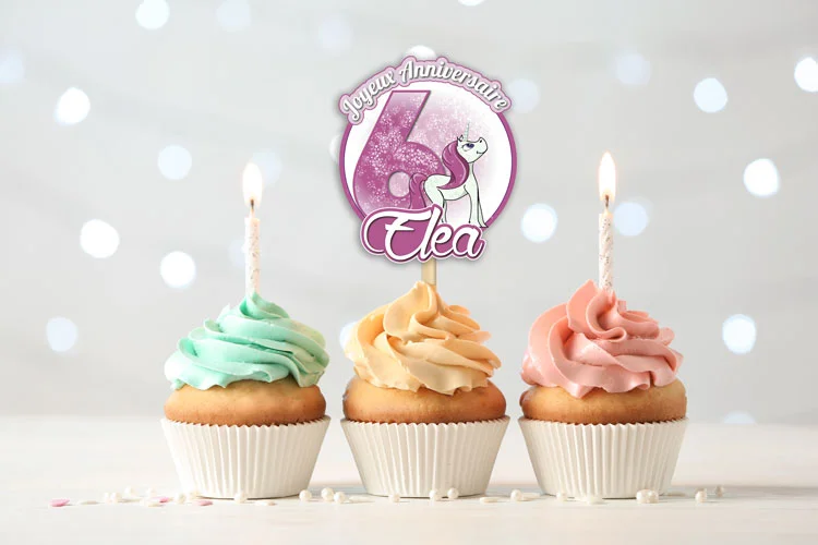 Cake topper licorne personnalisable – Image 3