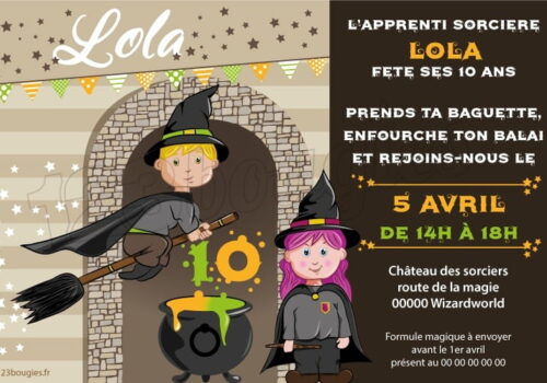 invitation anniversaire sorcier sorcière