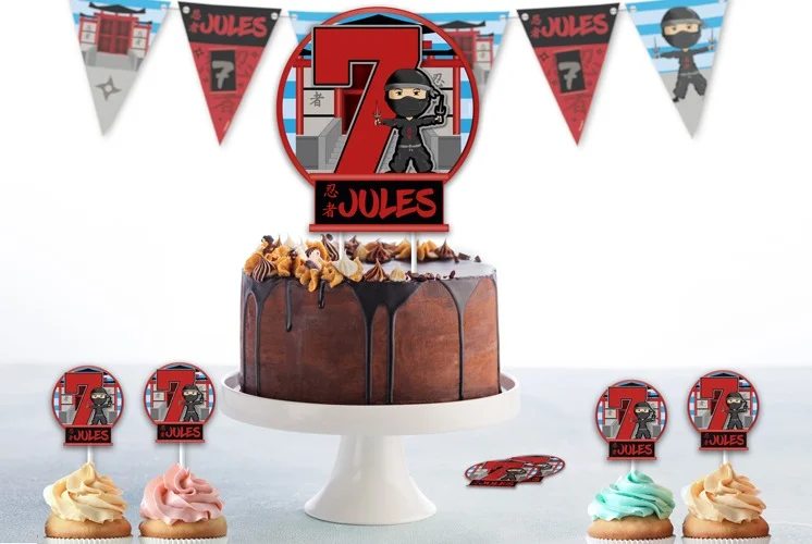 décoration anniversaire gâteau ninja